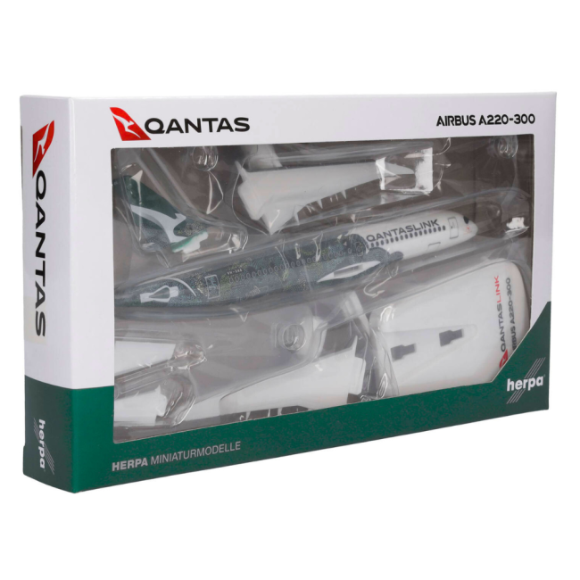 Herpa Snap-Fit Flugzeugmodell QantasLink Airbus A220-300 "Flying Art Series" (1:200)